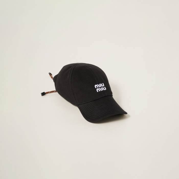 Miu Miu Denim baseball cap - Black/Tobacco