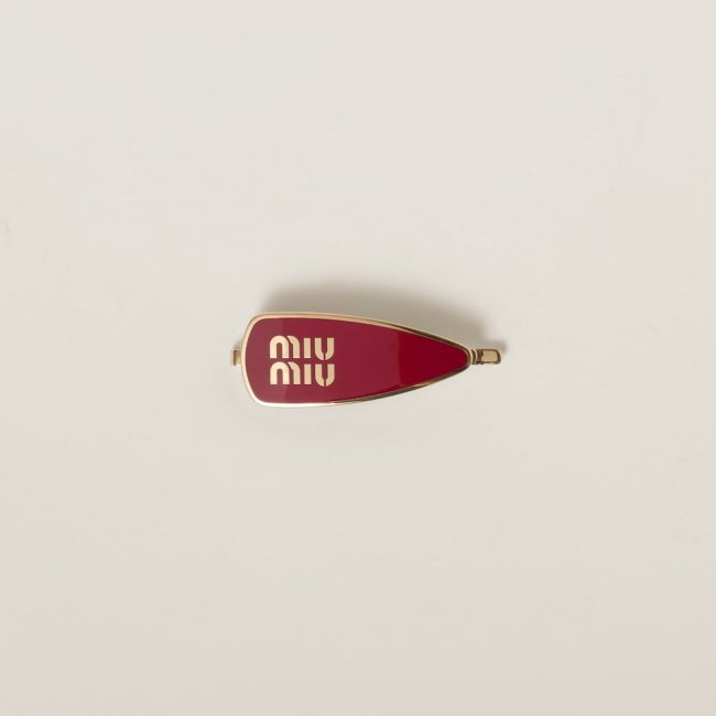 Miu Miu Enameled metal hair clip - Red