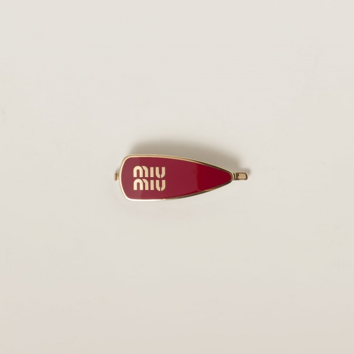Miu Miu Enameled metal hair clip - Red
