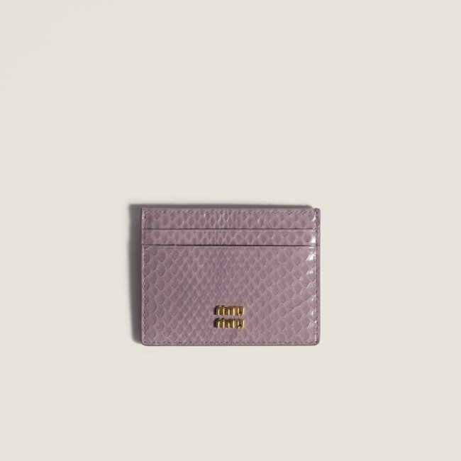 Miu Miu Ayers leather card holder Wisteria