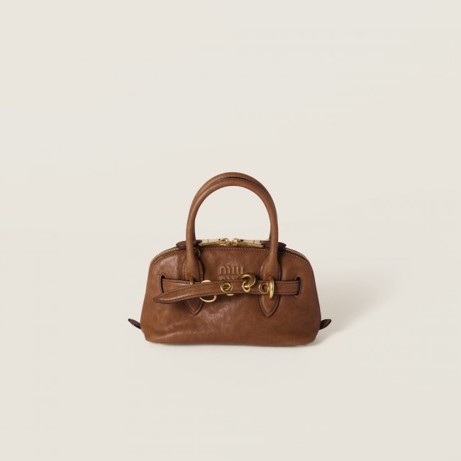 Miu Miu Aventure mini nappa leather bag Oak