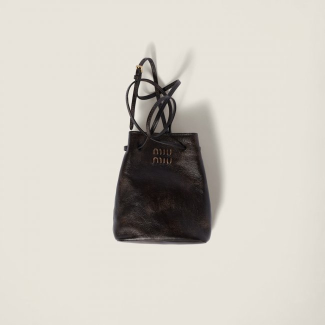 Miu Miu Nappa leather pouch - Coffee
