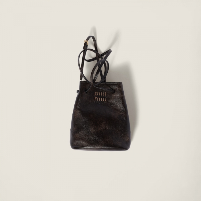 Miu Miu Nappa leather pouch - Coffee