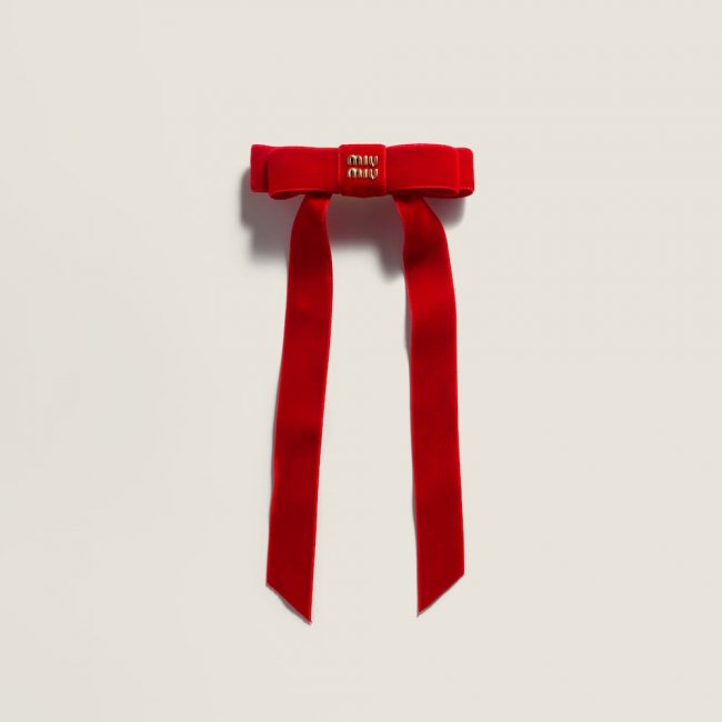 Miu Miu Velvet hair clip - Red