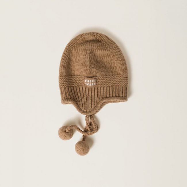 Miu Miu Wool and cashmere hat - Camel Brown