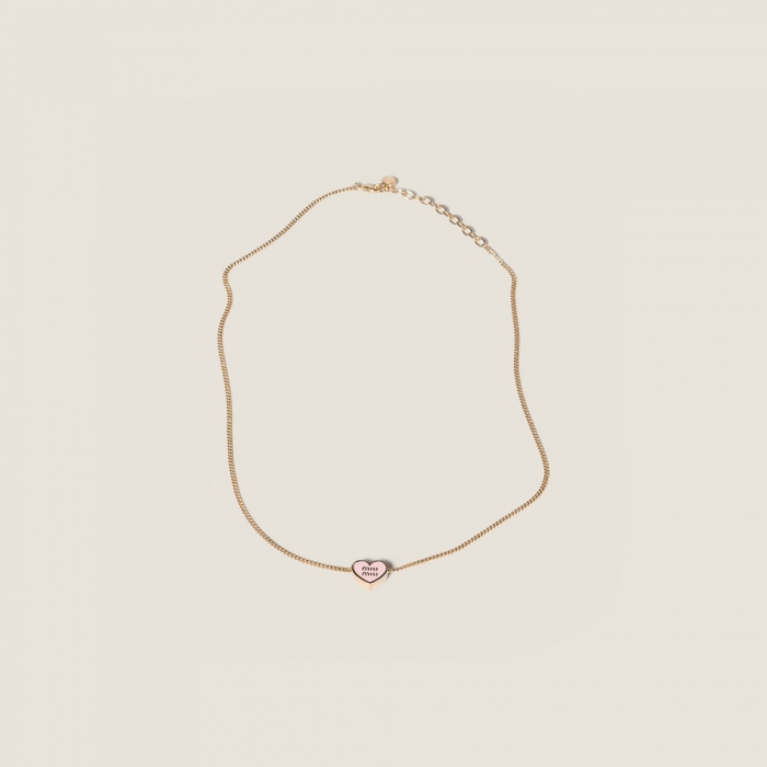 Miu Miu Metal necklace Gold / Alabaster Pink