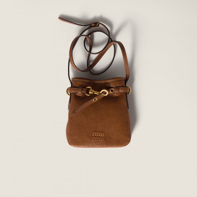 Miu Miu Nappa leather pouch - Oak