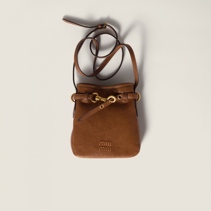 Miu Miu Nappa leather pouch - Oak