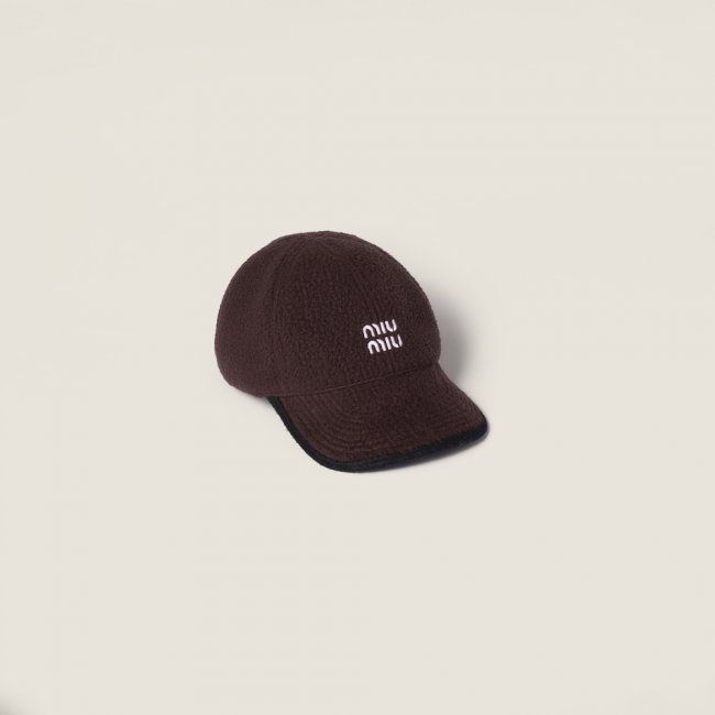 Miu Miu Fleece baseball cap - Ebony