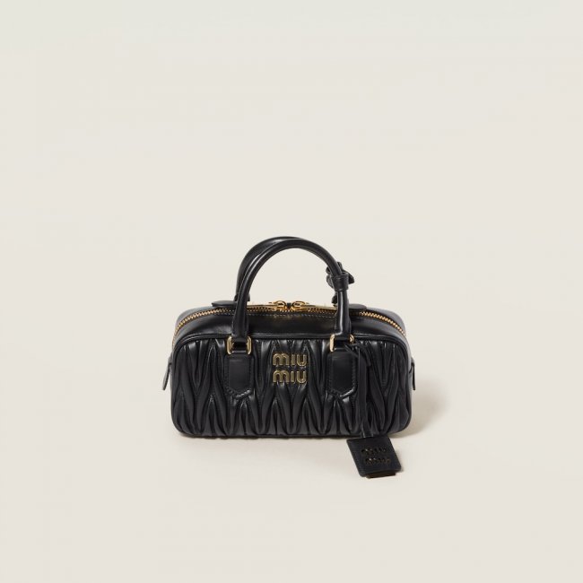 Miu Miu Arcadie matelassé nappa leather bag Black
