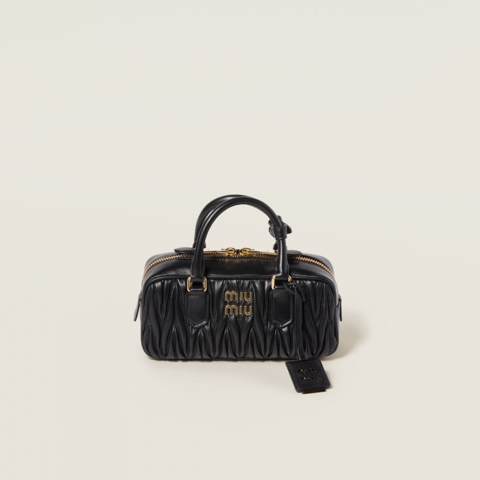 Miu Miu Arcadie matelassé nappa leather bag Black