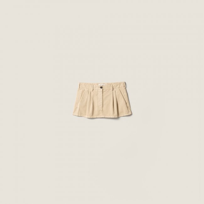 Miu Miu Old gabardine miniskirt Beige