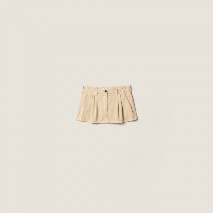 Miu Miu Old gabardine miniskirt Beige