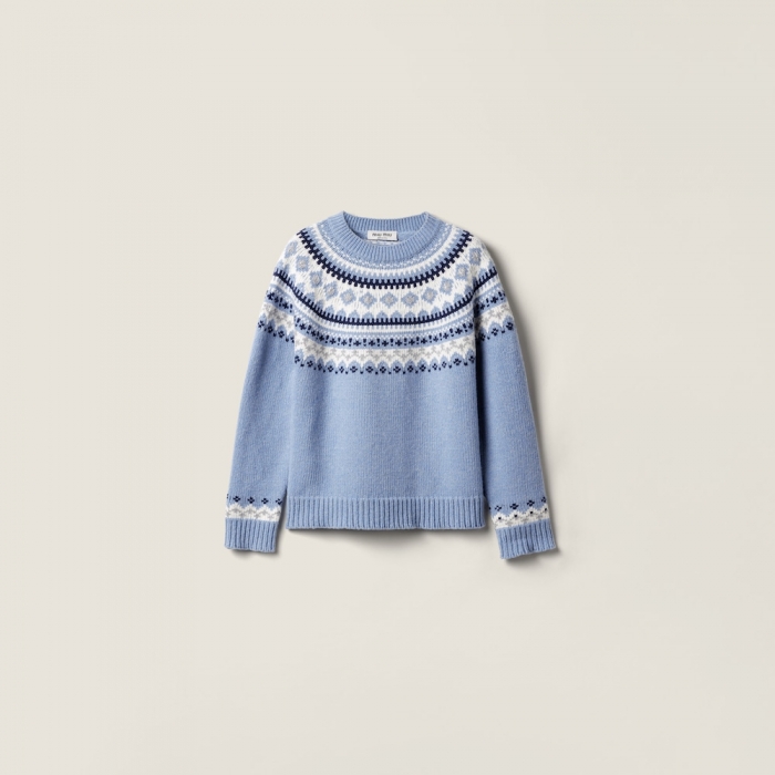 Miu Miu Wool crew-neck sweater Sapphire Blue