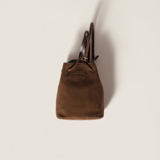 Miu Miu Suede pouch - Cocoa Brown