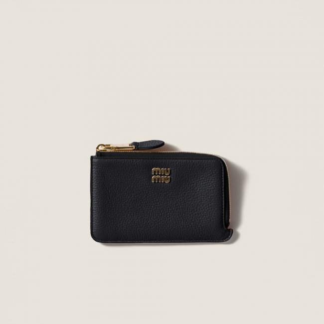 Miu Miu Leather pouch card holder Black