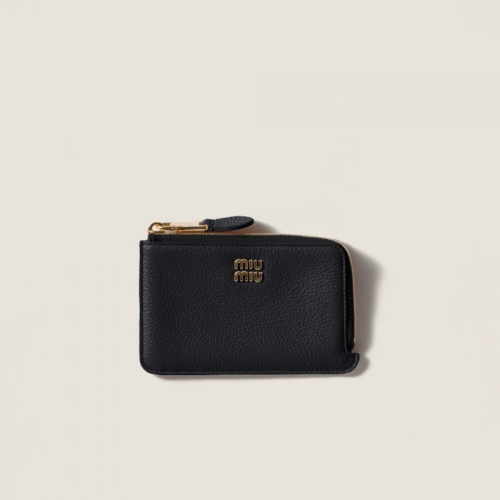 Miu Miu Leather pouch card holder Black