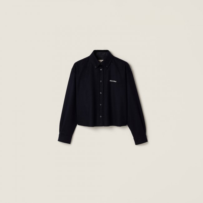Miu Miu Velour shirt Navy