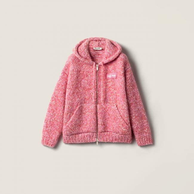 Miu Miu Zippered cardigan sweater Pink