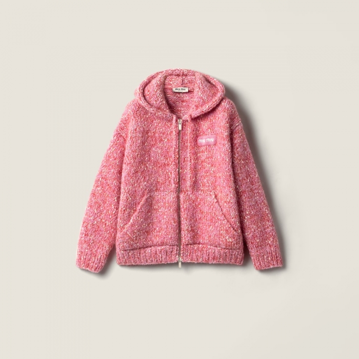 Miu Miu Zippered cardigan sweater Pink