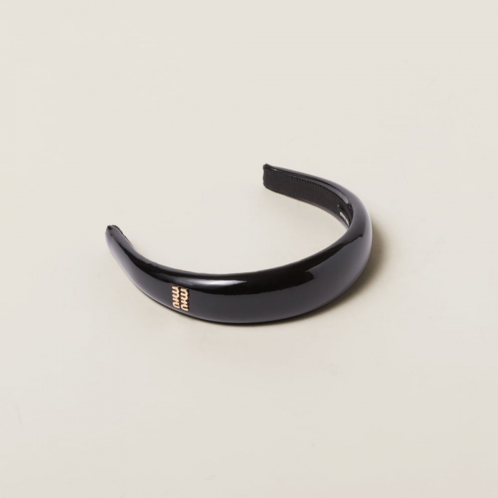 Miu Miu Patent leather headband - Black