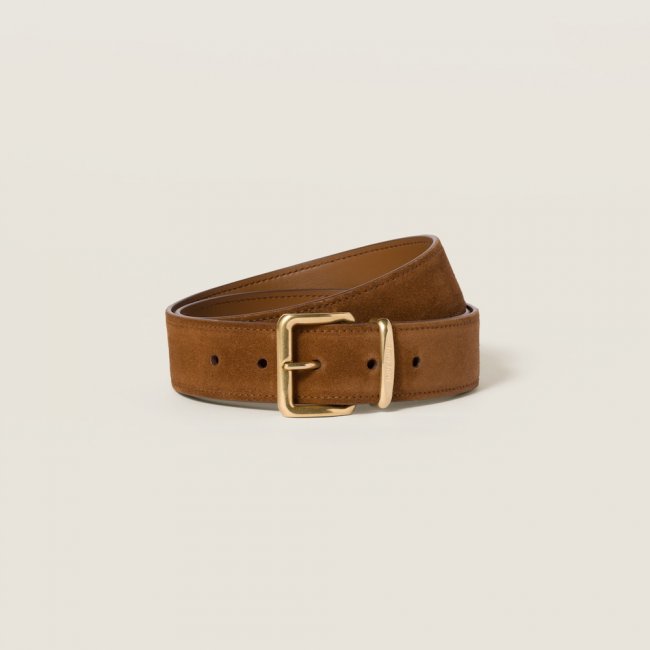 Miu Miu Suede belt - Oak