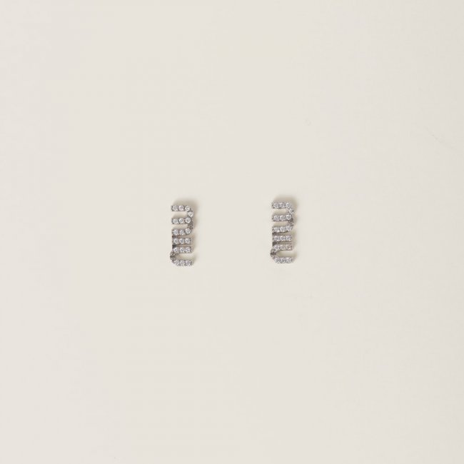 Miu Miu Metal earrings with crystals Steel / Crystal