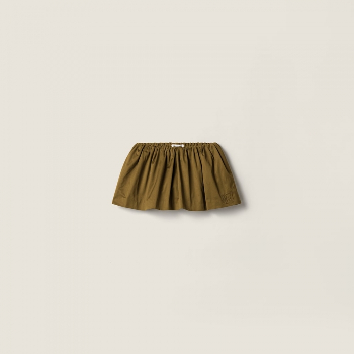 Miu Miu Satin cotton miniskirt Military Green