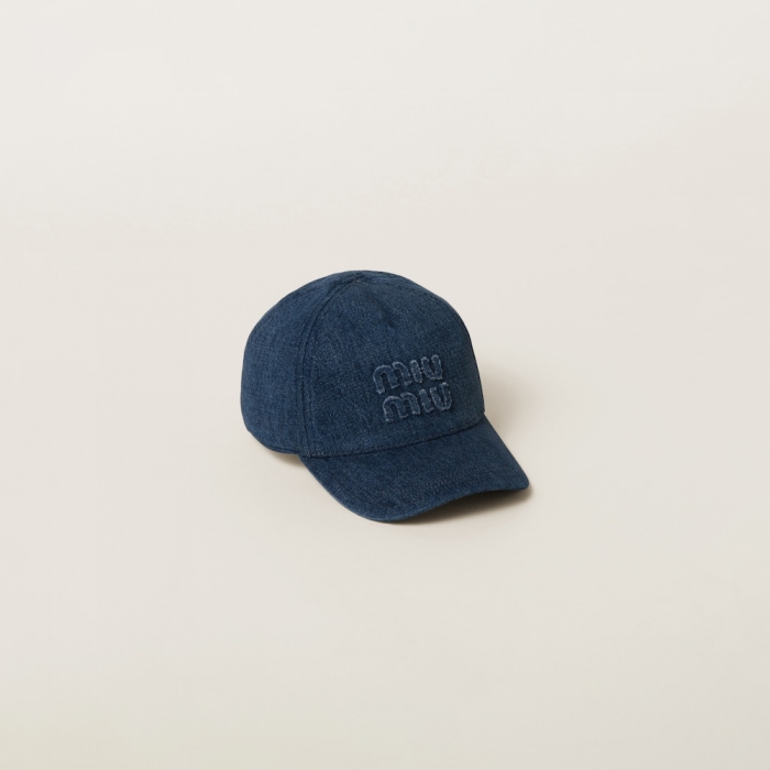 Miu Miu Denim baseball cap - Navy