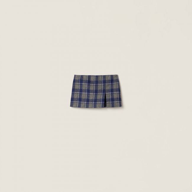Miu Miu Checked miniskirt Slate / LightBlue