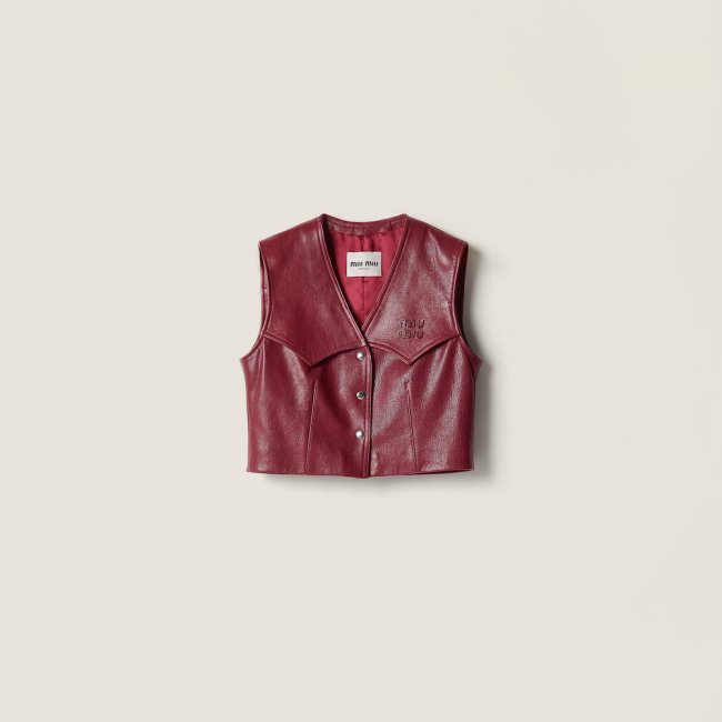 Miu Miu Leather vest Red Currant