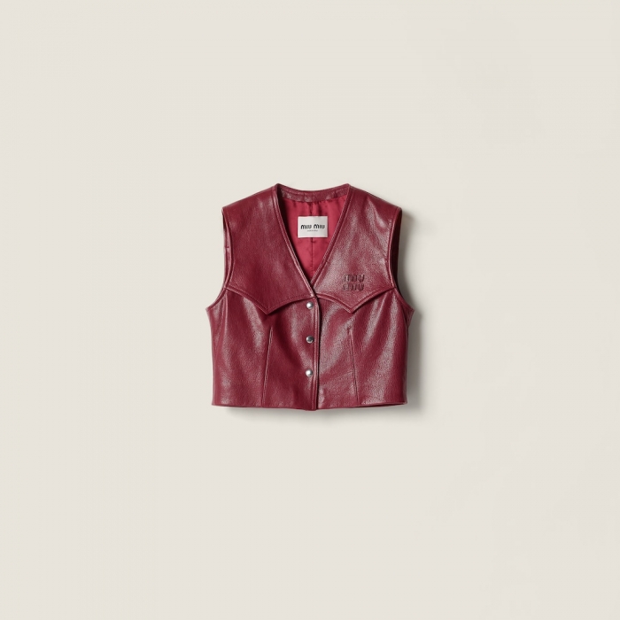 Miu Miu Leather vest Red Currant