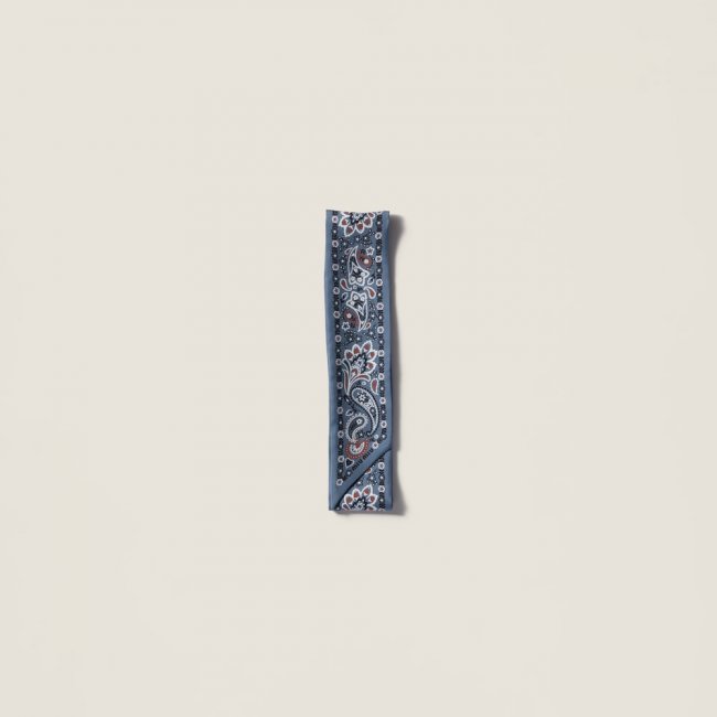 Miu Miu Printed silk skinny scarf - Aviator Blue