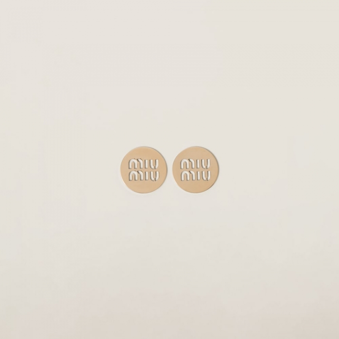 Miu Miu Logo earrings Gold