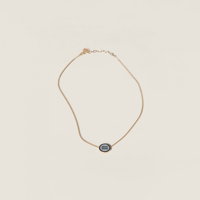 Miu Miu Metal necklace Light Blue
