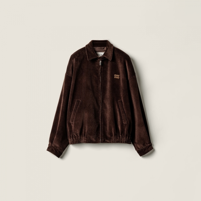 Miu Miu Corduroy blouson jacket Cocoa Brown