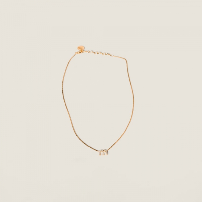 Miu Miu Metal necklace with crystals Gold / Crystal