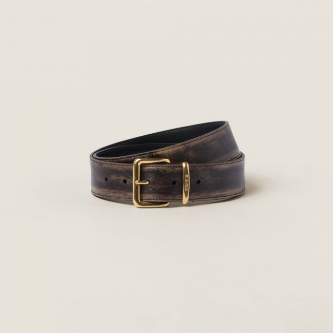 Miu Miu Nappa leather belt - Coffee