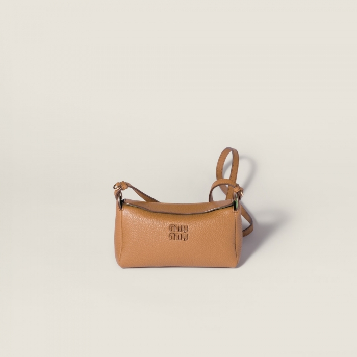 Miu Miu Leather pouch - Caramel/Larch Green