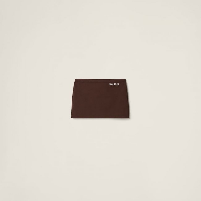 Miu Miu Technical yarn miniskirt Cocoa Brown