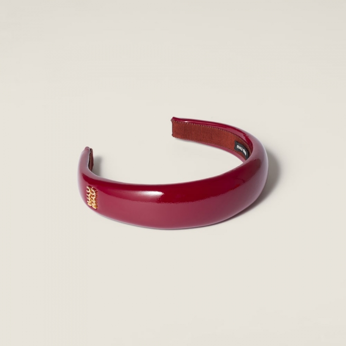 Miu Miu Patent leather headband - Crimson