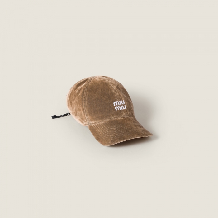 Miu Miu Velvet baseball cap - Sand/Black