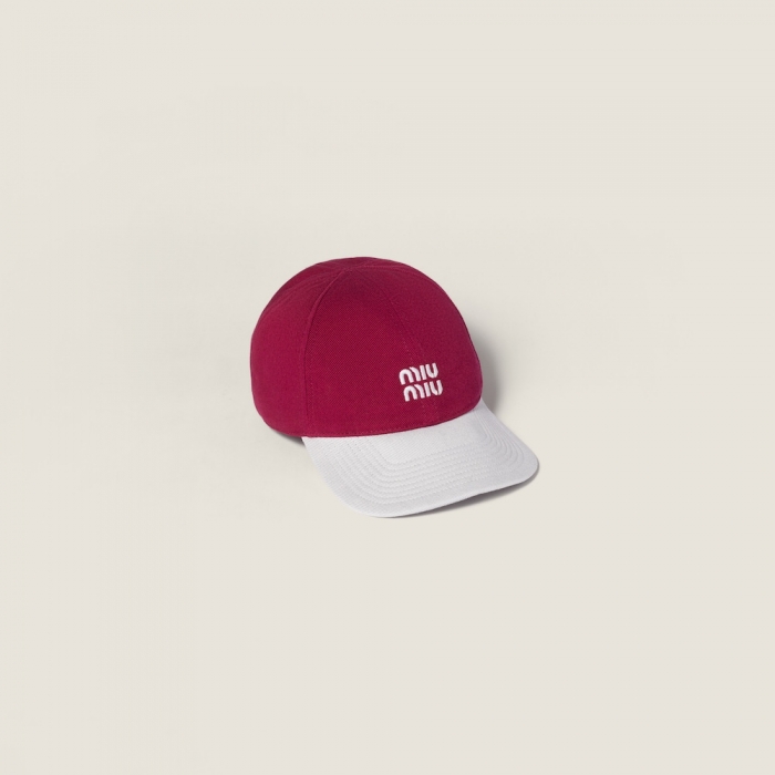 Miu Miu Drill baseball cap - Cerise/Cloud