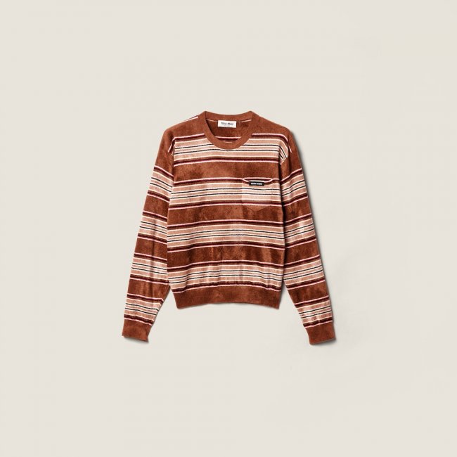 Miu Miu Chenille sweater Tobacco