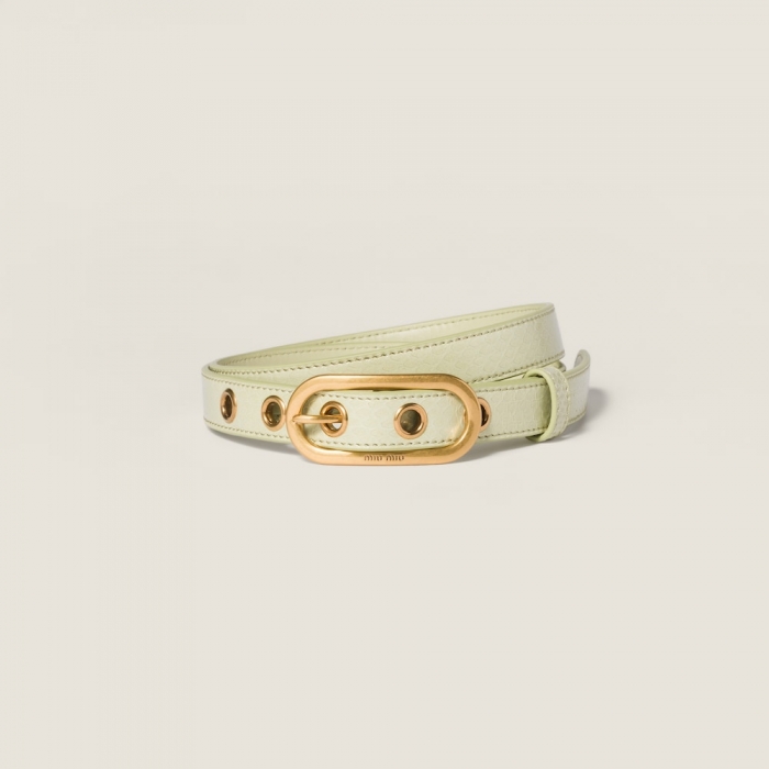Miu Miu Ayers leather belt - Pistachio Green