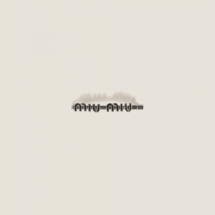 Miu Miu Enameled metal hair clip - Black