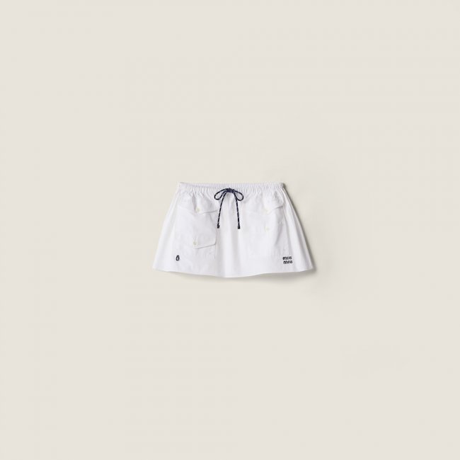 Miu Miu Poplin miniskirt White