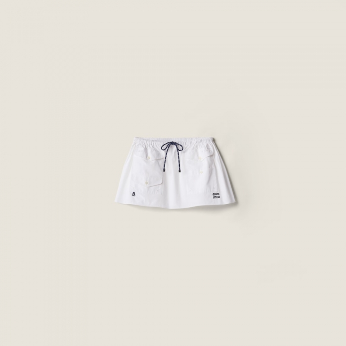 Miu Miu Poplin miniskirt White