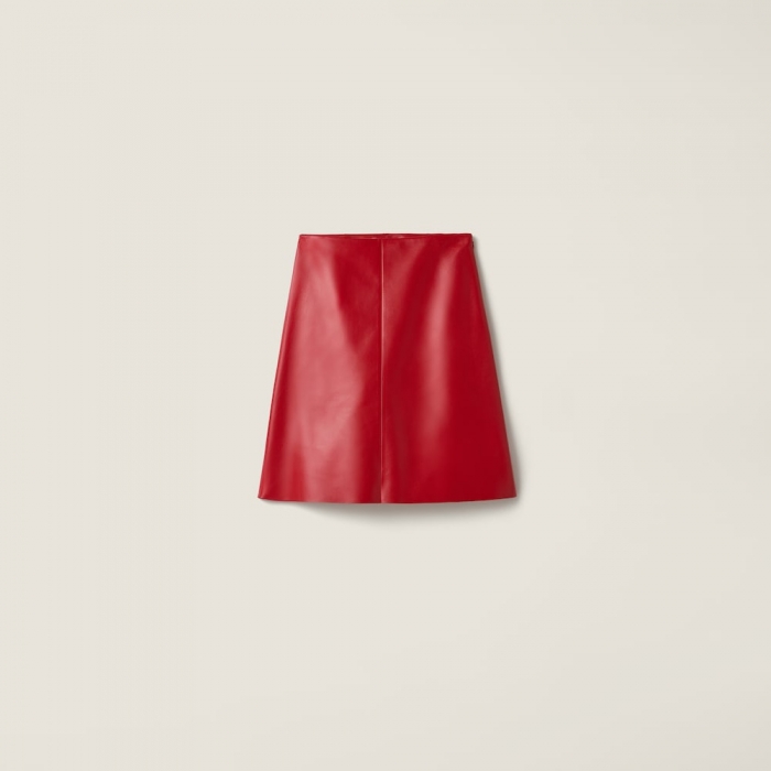 Miu Miu Nappa leather skirt Red