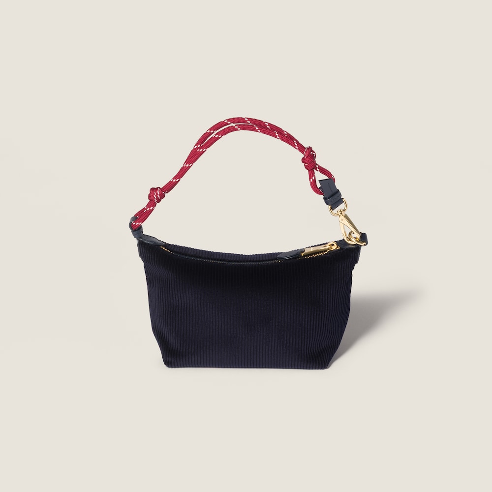 Miu Miu Corduroy pouch - Navy Blue/Amaranth